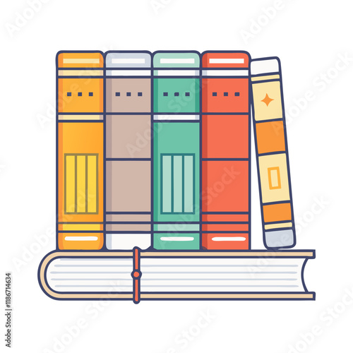 classics in leather binding vector icon, book day vector illustration - simple illustration of classics in leather binding perfect for logos, and book day-themed designs.