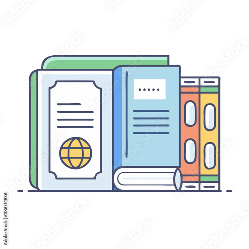 encyclopedia set vector icon, book day vector illustration - simple illustration of encyclopedia set perfect for logos, and book day-themed designs.