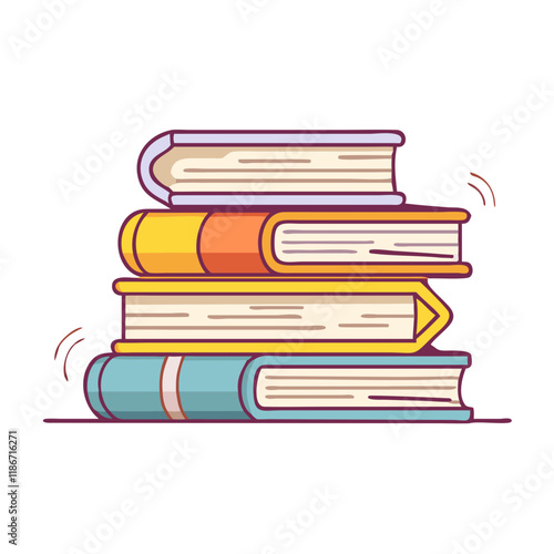 pile of old books vector icon, book day vector illustration - simple illustration of pile of old books perfect for logos, and book day-themed designs.