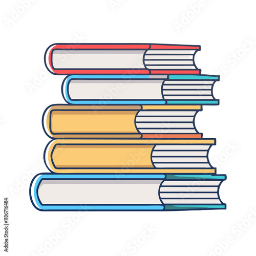 stack of classics vector icon, book day vector illustration - simple illustration of stack of classics perfect for logos, and book day-themed designs.