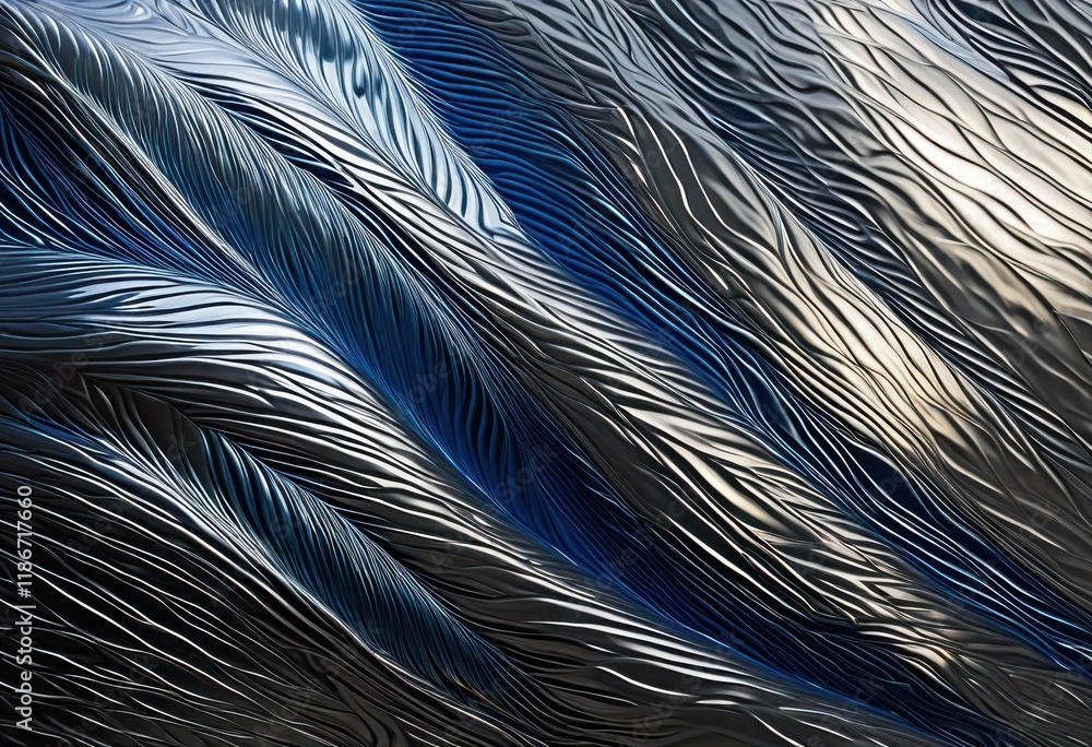 Fototapeta premium detailed close image delicate intricate patterns polished steel surface showcasing textures reflections, design, metal, shine, craftsmanship, artistry