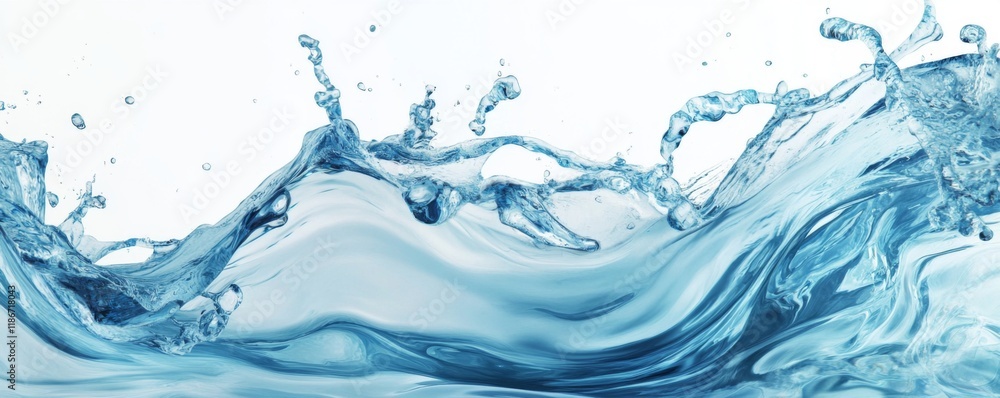 Water Splash Isolated on White Background with Clipping Path, Wave Water Splash Isolated on White Background with Clipping Path, Wave
