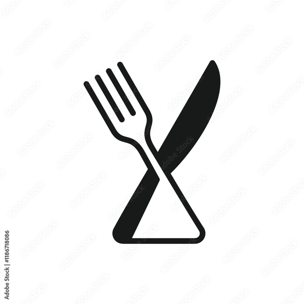 fork and knife triangle logo design fork and knife triangle logo design