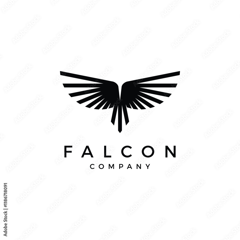 Obraz premium fly falcon eagle phoenix bird wings logo design