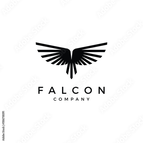 fly falcon eagle phoenix bird wings logo design