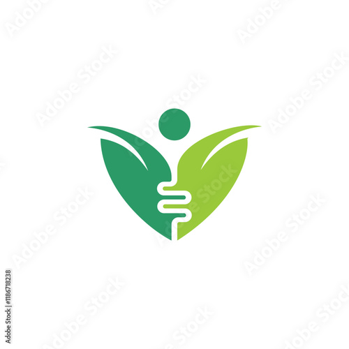 gut stomach logo health leaf
