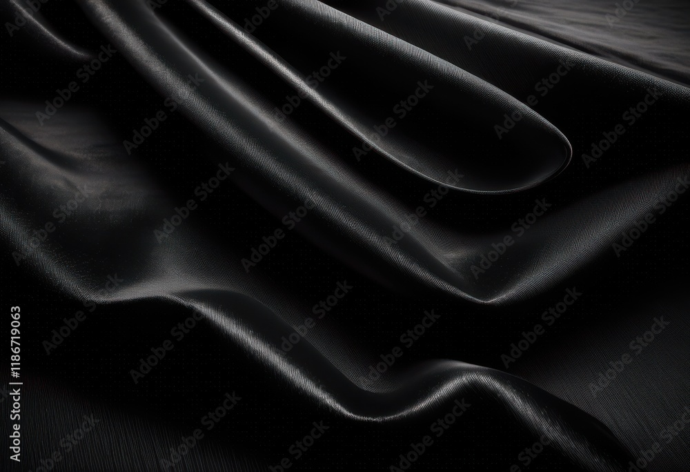 Obraz premium close showcase luxurious black texture highlighting fine details richness material surface, luxury, elegant, fabric, sleek, backdrop, shiny, style