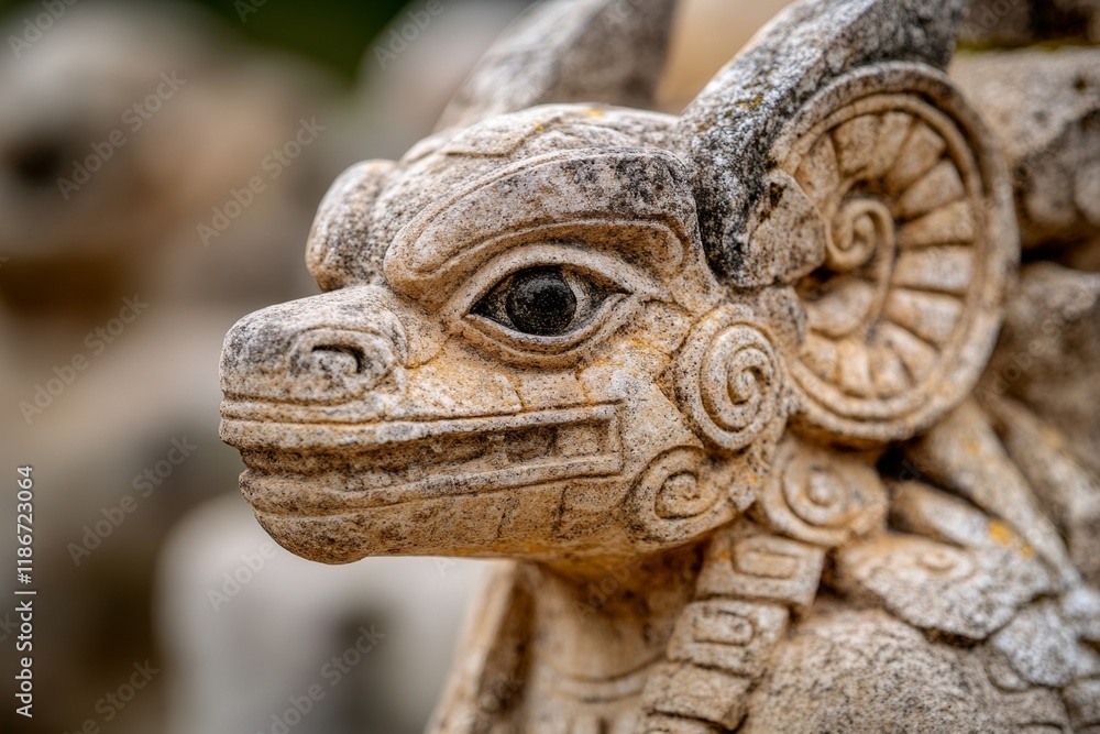 A hyper-realistic close-up of the intricate carvings on the Chaac masks at Uxmal, with every crack, shadow, and moss detail captured in stunning clarity A hyper-realistic close-up of the intricate carvings on the Chaac masks at Uxmal, with every crack, shadow, and moss detail captured in stunning clarity