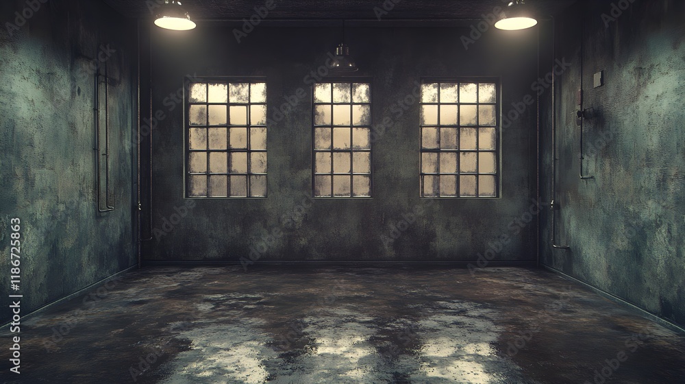 Obraz premium Grungy Concrete Room with High Quality Photorealistic Textures