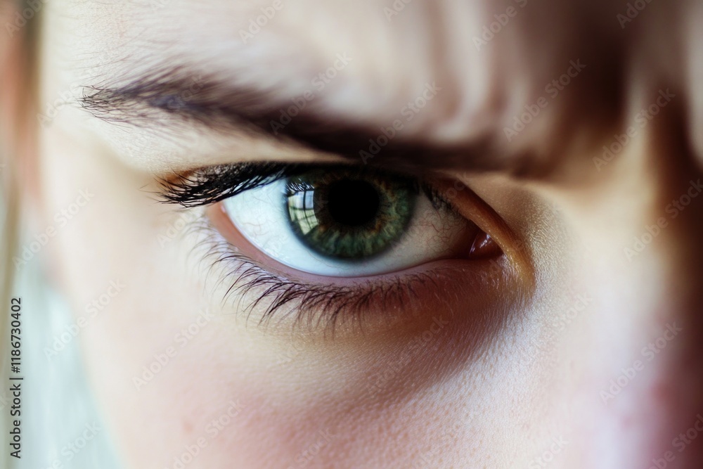 Obraz premium A detailed view of an individual's eye with impressive lashes, great for beauty or lifestyle uses