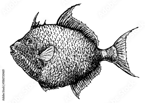 Vintage Fish Illustration Vector Art