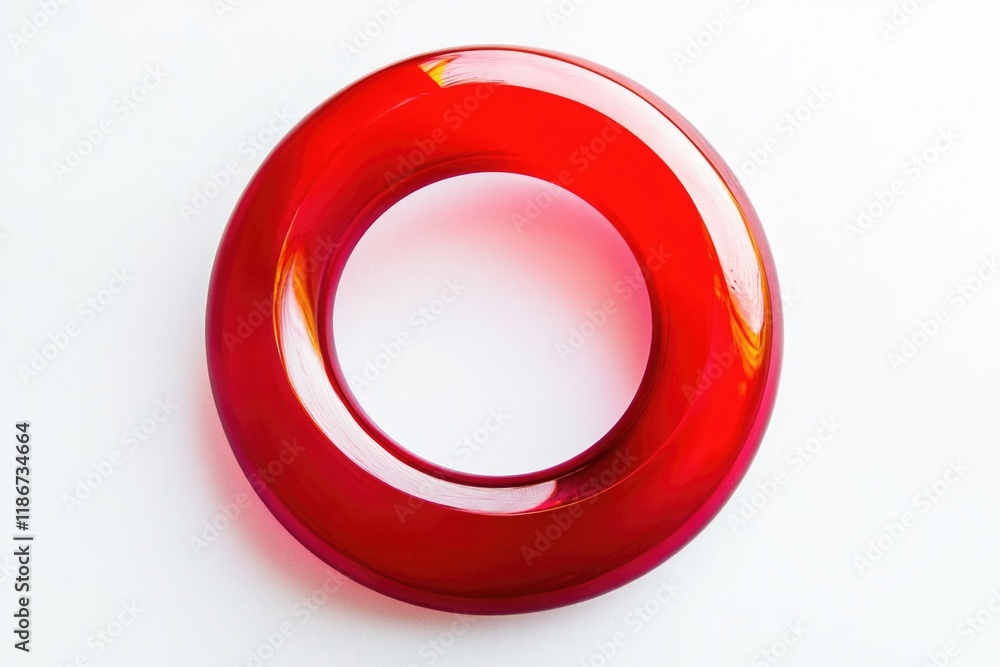 A red object placed on a white background A red object placed on a white background