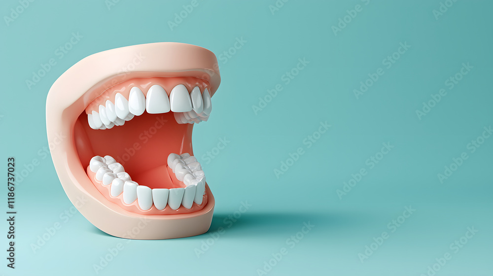 3D rendered illustration of open mouth showcasing teeth and dental aligners, emphasizing dental health and orthodontics. This highlights oral care and aesthetics 3D rendered illustration of open mouth showcasing teeth and dental aligners, emphasizing dental health and orthodontics. This highlights oral care and aesthetics