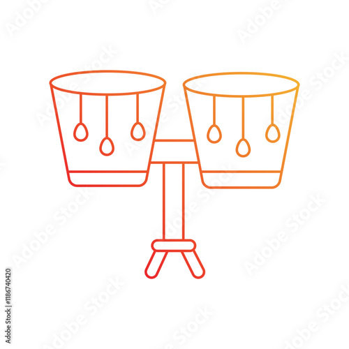 bongos gradient icon with white background vector stock illustration