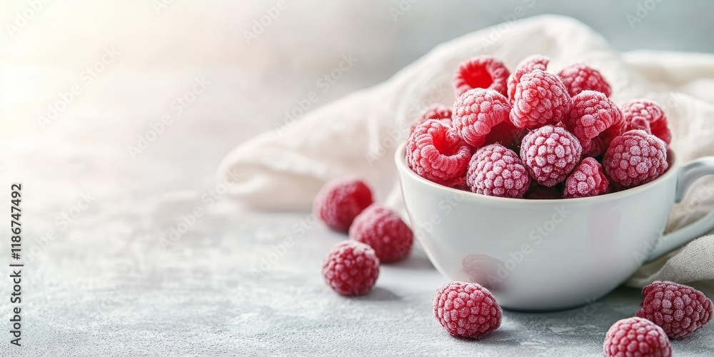 Thawed raspberry berries displayed in a cup on a white table create a delightful visual of fresh raspberries. This image captures the essence of thawed raspberry berries beautifully. Thawed raspberry berries displayed in a cup on a white table create a delightful visual of fresh raspberries. This image captures the essence of thawed raspberry berries beautifully.