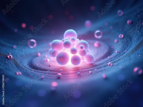 Exploration of quantum computing concepts through abstract representation of quantum particles in a dynamic, swirling environment photo