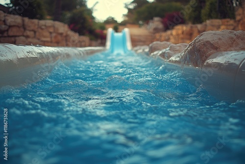 Wallpaper Mural A fun water slide in the center of a swimming pool Torontodigital.ca
