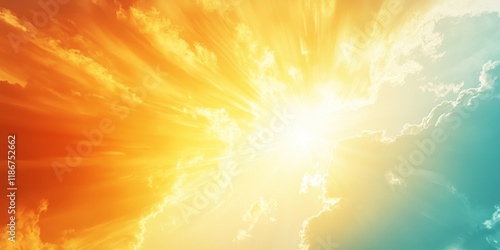 Bright sunshine in the sky creates an abstract background, perfect for showcasing the beauty of sunshine. This captivating sunshine sky enhances any creative project with its daytime vibrancy.