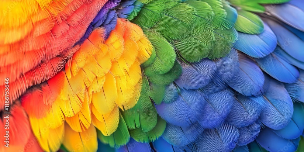 Obraz premium Closeup of a vibrant rainbow lorikeet, showcasing the colorful feathers of the Trichoglossus moluccanus species, emphasizing the unique beauty and striking features of this rainbow lorikeet.