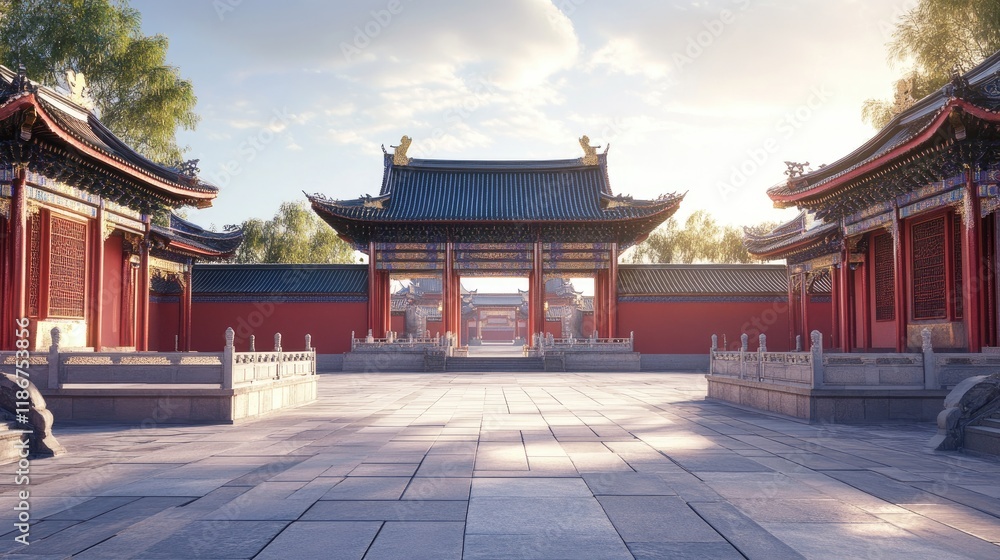 A stunning 3D model of a traditional Chinese building, beautifully designed with ancient architecture, set against an elegant background. A stunning 3D model of a traditional Chinese building, beautifully designed with ancient architecture, set against an elegant background.