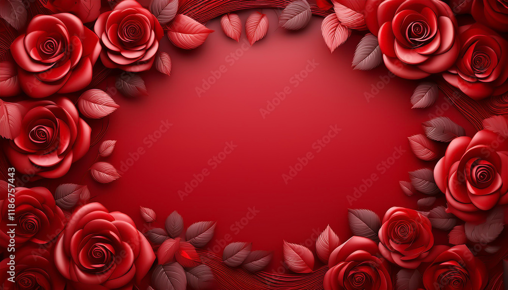 Rose Frame for Valentine's Day, Valentine's Day Rose Frame Rose Frame for Valentine's Day, Valentine's Day Rose Frame