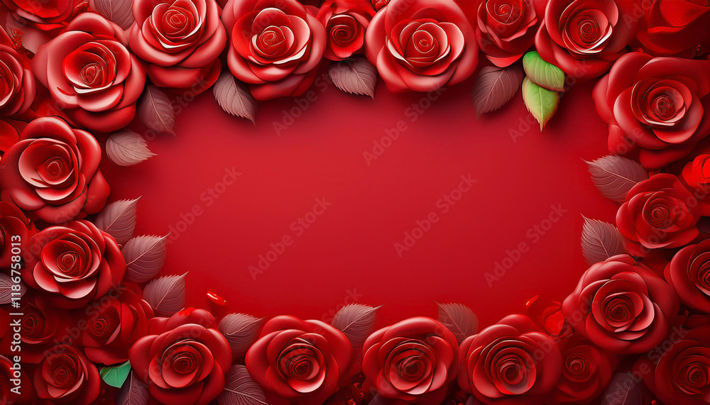 Rose Frame for Valentine's Day, Valentine's Day Rose Frame Rose Frame for Valentine's Day, Valentine's Day Rose Frame