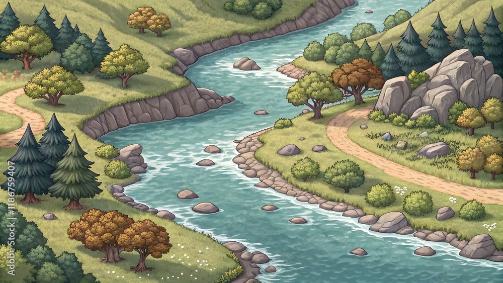 Asset for a mobile, browser, online, platform game background, 2d artwork design. Dungeon map illustration Asset for a mobile, browser, online, platform game background, 2d artwork design. Dungeon map illustration