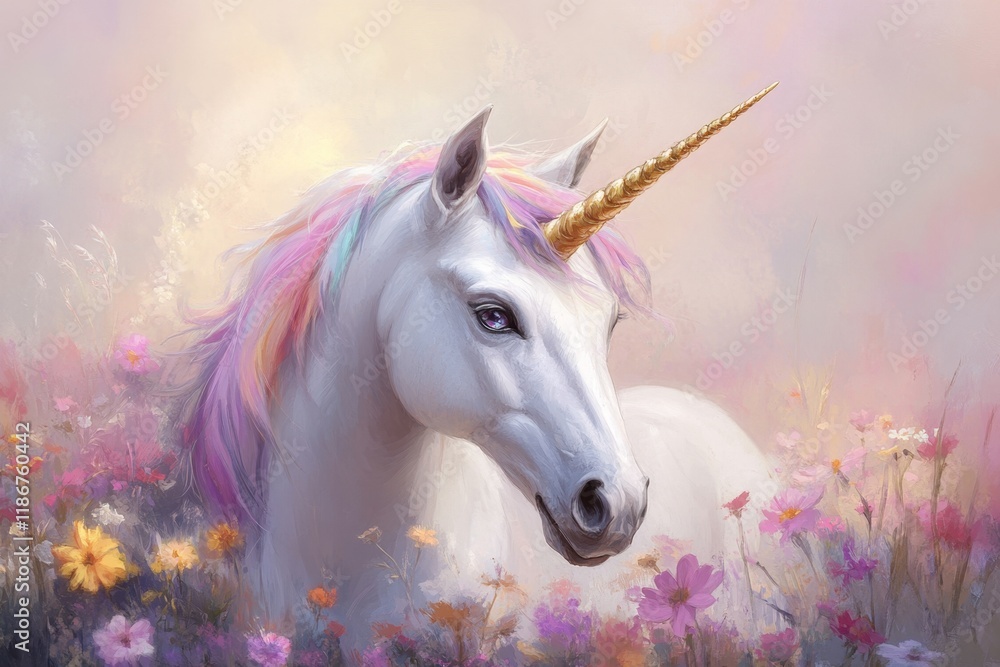 A charming pixel art unicorn with a sparkling golden horn and rainbow mane, prancing through a pixelated meadow filled with colorful flowers A charming pixel art unicorn with a sparkling golden horn and rainbow mane, prancing through a pixelated meadow filled with colorful flowers