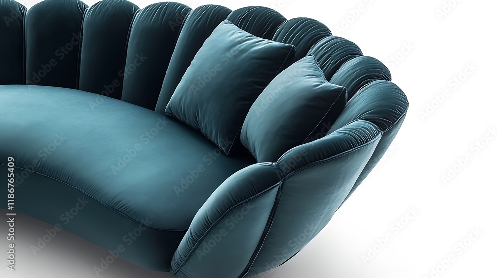 Fototapeta premium Luxury sofa with a dramatic, high-back design and deep, plush cushions 