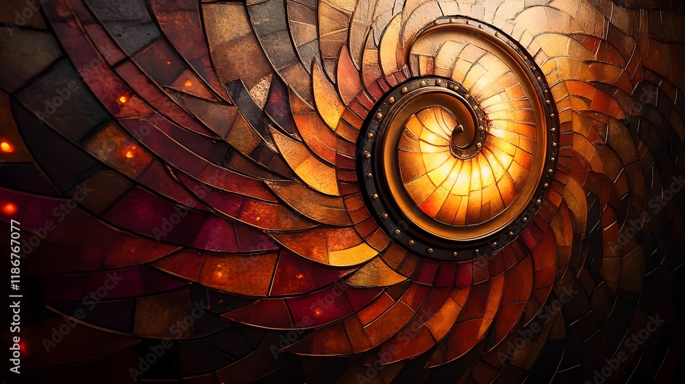 Fototapeta premium Earthy Mosaic Pattern in Warm Natural Tones with Sharp Details