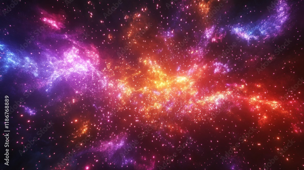 Vibrant nebula with cosmic dust and gas clouds in deep space. Vibrant nebula with cosmic dust and gas clouds in deep space.
