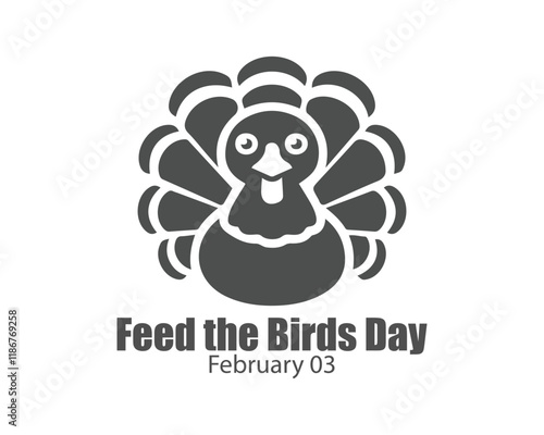 Feed the Birds Day. February 3. Cute bird on white. abstract background. Poster, banner, card, background.