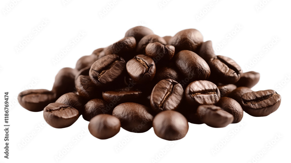 A pile of coffee beans in the center of a white table. Front view. Horizontal composition.
A pile of coffee beans in the center of a white table. Front view. Horizontal composition.