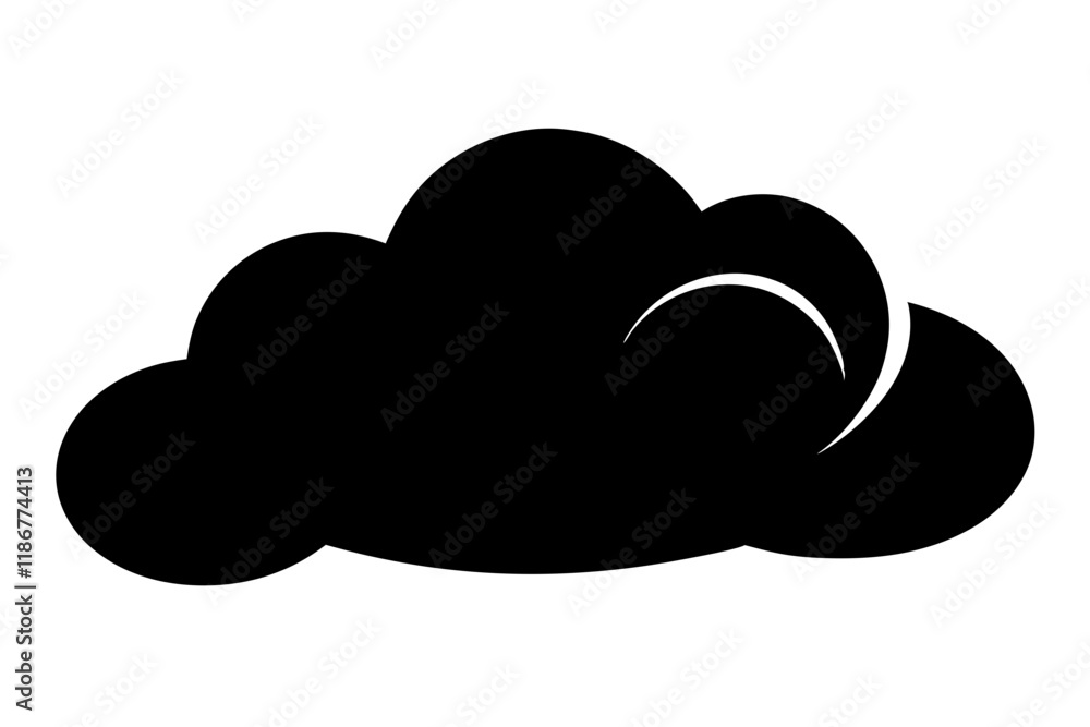 Abstract Cloud Shape Silhouette - Vector Illustration Abstract Cloud Shape Silhouette - Vector Illustration