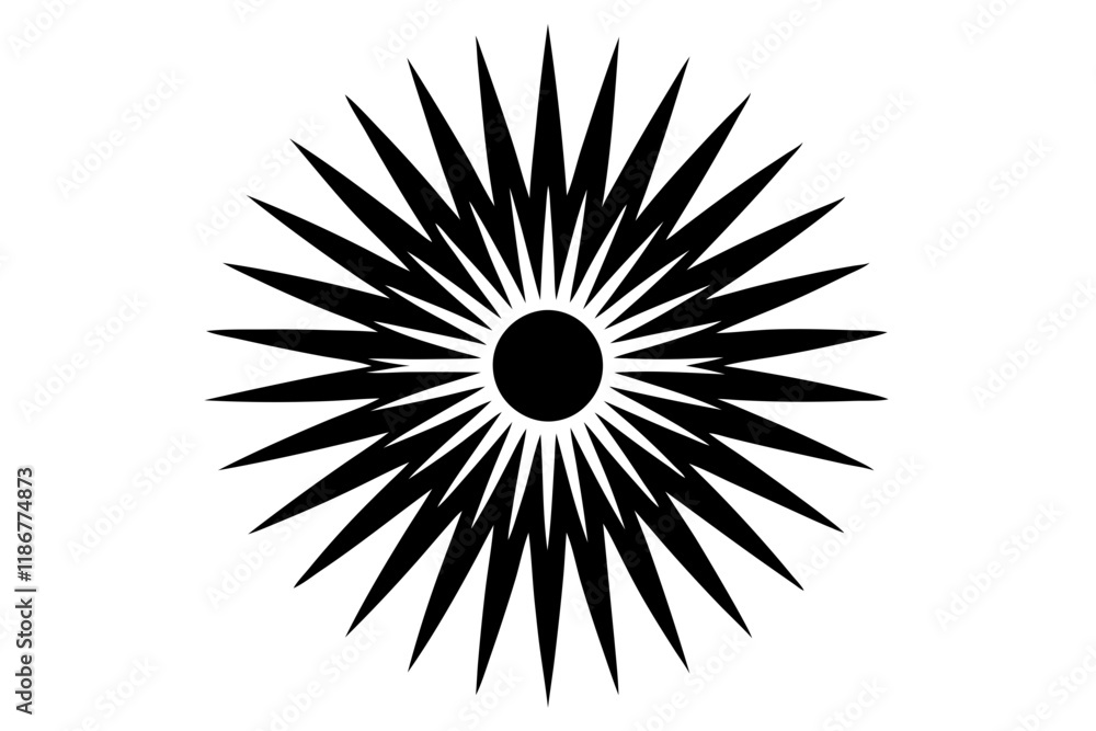 Abstract Sunburst Logo Design - Vector Illustration Abstract Sunburst Logo Design - Vector Illustration
