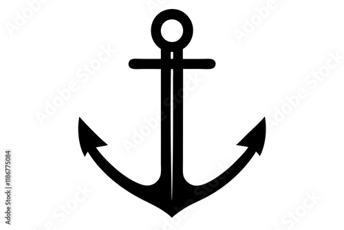 Anchor Symbol in Line, Flat, and Color Style - Vector Illustration photo