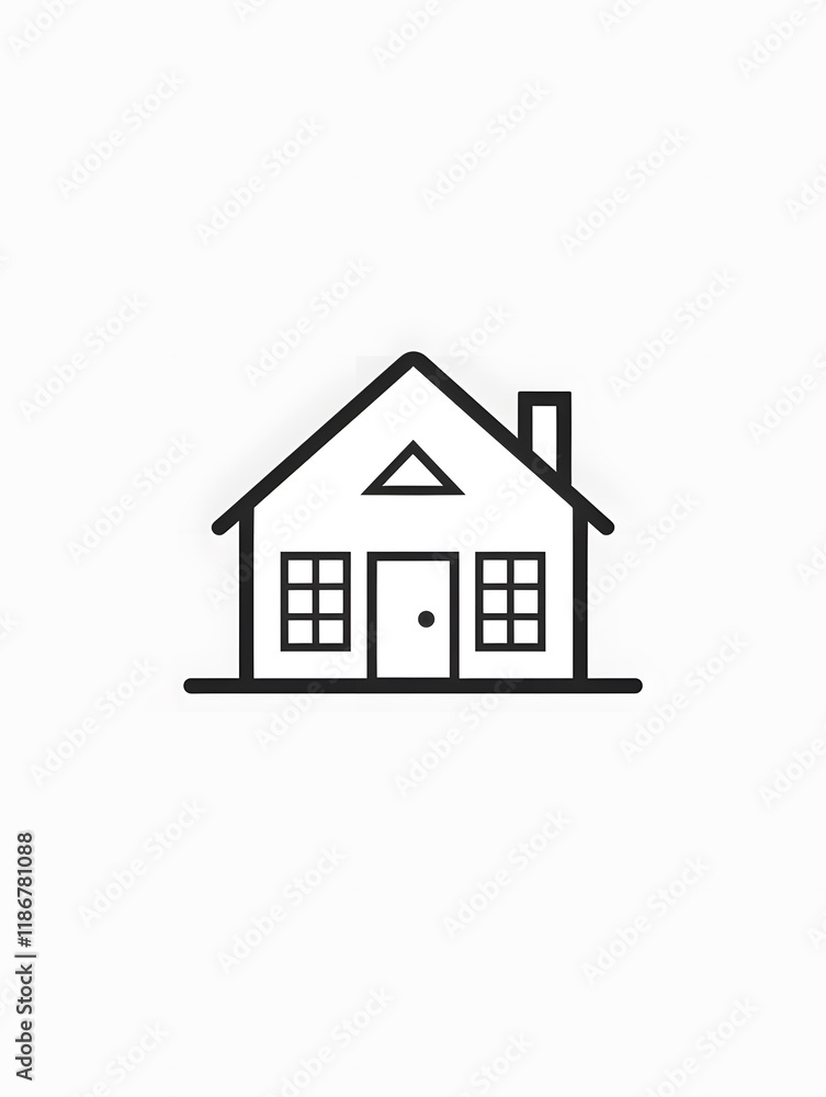 Black Simple Home. House Architecture Residential Building icon logo Black Simple Home. House Architecture Residential Building icon logo