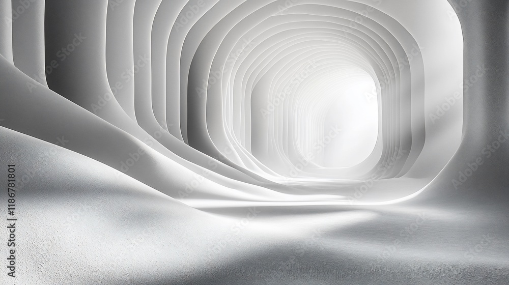 Abstract White Tunnel Leading to Light Abstract White Tunnel Leading to Light