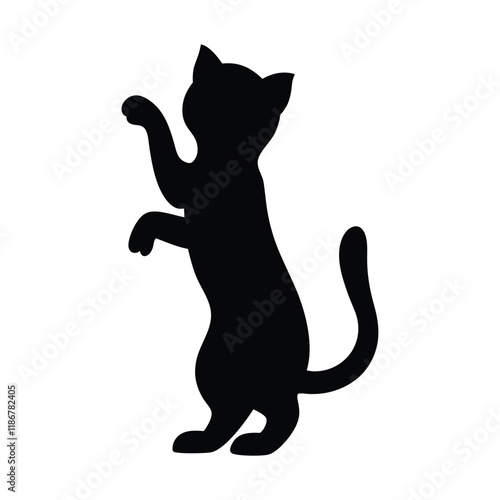 Minimalist Cat Silhouette Vector Design. photo