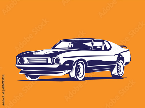 vector illustration of a classic muscle car
