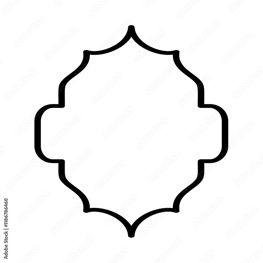 Islam Arabic border frame line art ornamental. Islam Arabic border frame line art ornamental.