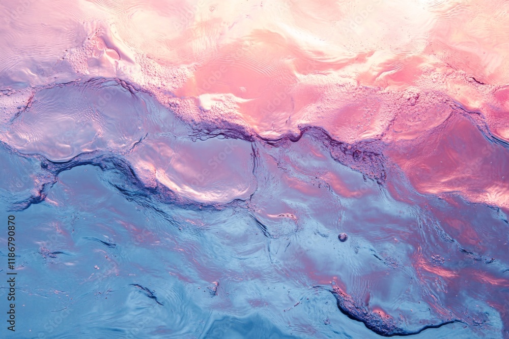 Abstract blue and pink marble texture with flowing swirls and details Abstract blue and pink marble texture with flowing swirls and details