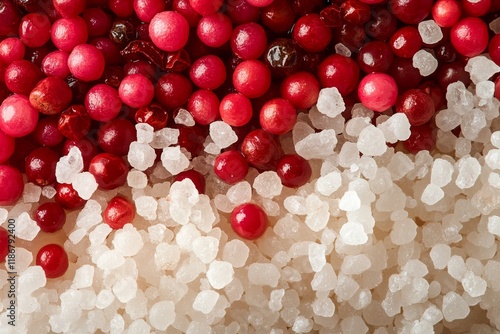 Fresh red currants in a heap with vibrant color photo