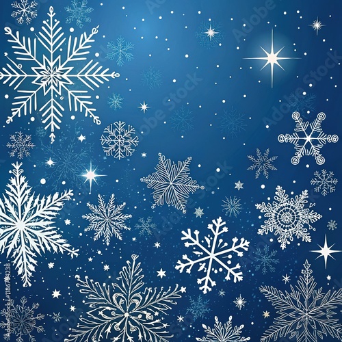  snowflake xmas decoration illustration blue background