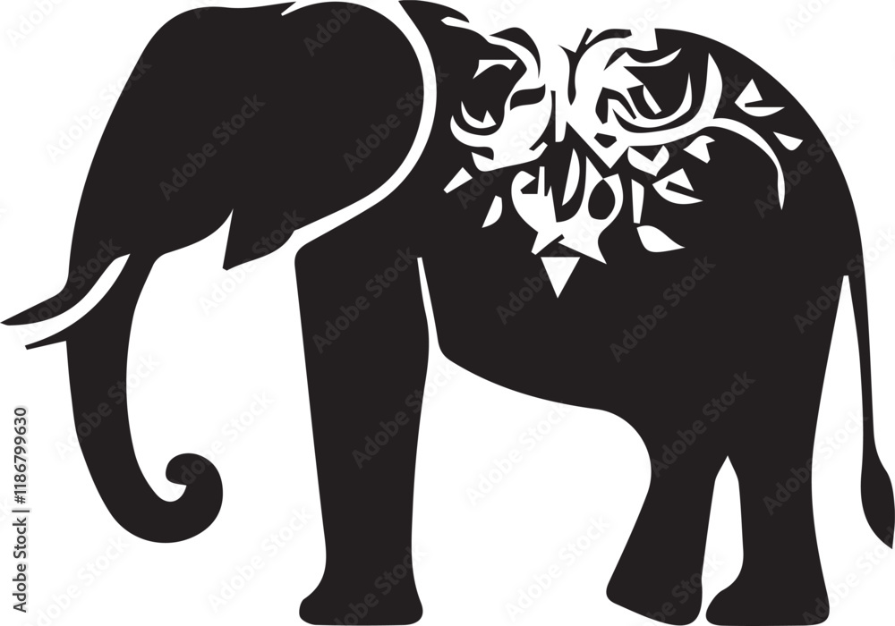 Obraz premium Elephant silhouette vector EPS