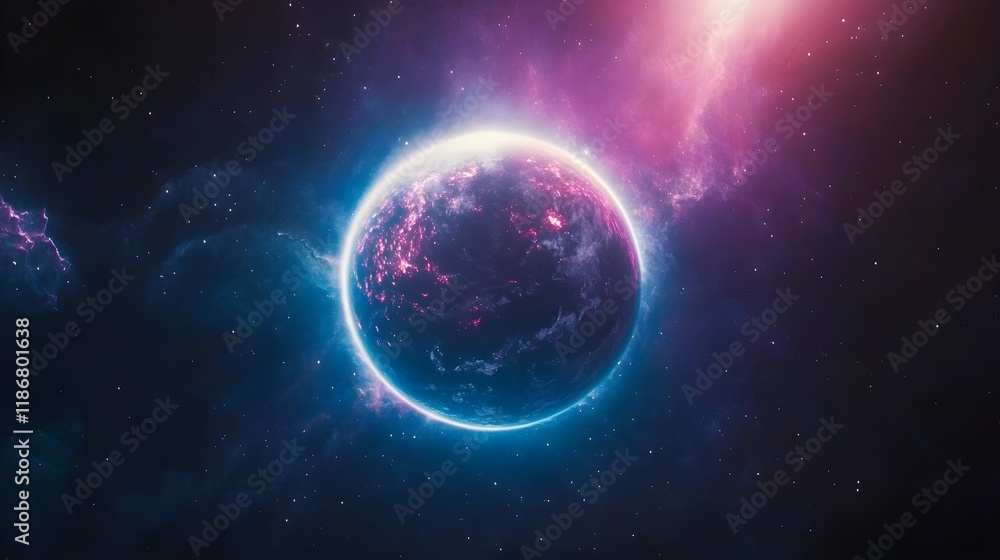 Obraz premium Stunning Colorful Nebula Background with Stars in a Galactic Scene