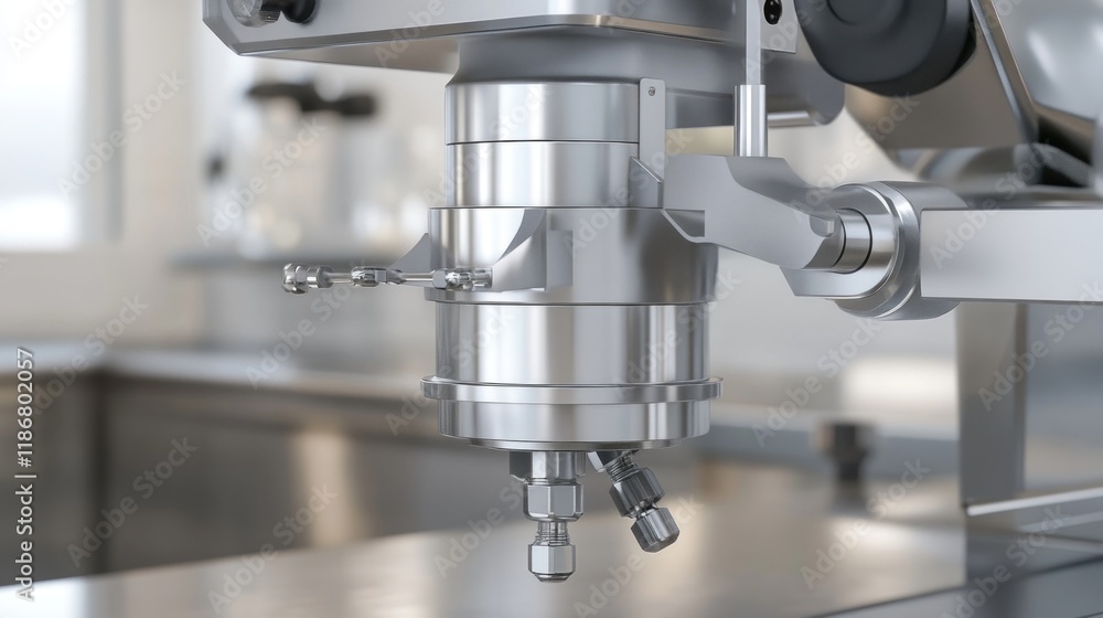 Fototapeta premium Close-Up of a Shiny Industrial Machine Arm