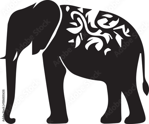Elephant silhouette vector EPS