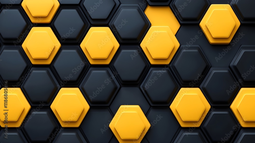 Yellow and Black Hexagon Pattern Seamless Design High Quality Yellow and Black Hexagon Pattern Seamless Design High Quality