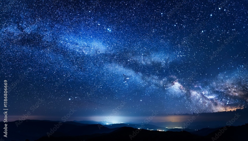 Fototapeta premium Night sky with beautiful galaxy milky way view